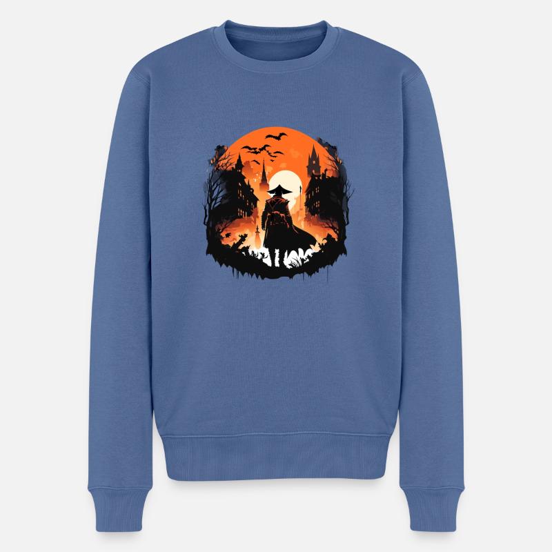 scarcrow hunter - Männer Premium Bio Pullover - Taubenblau