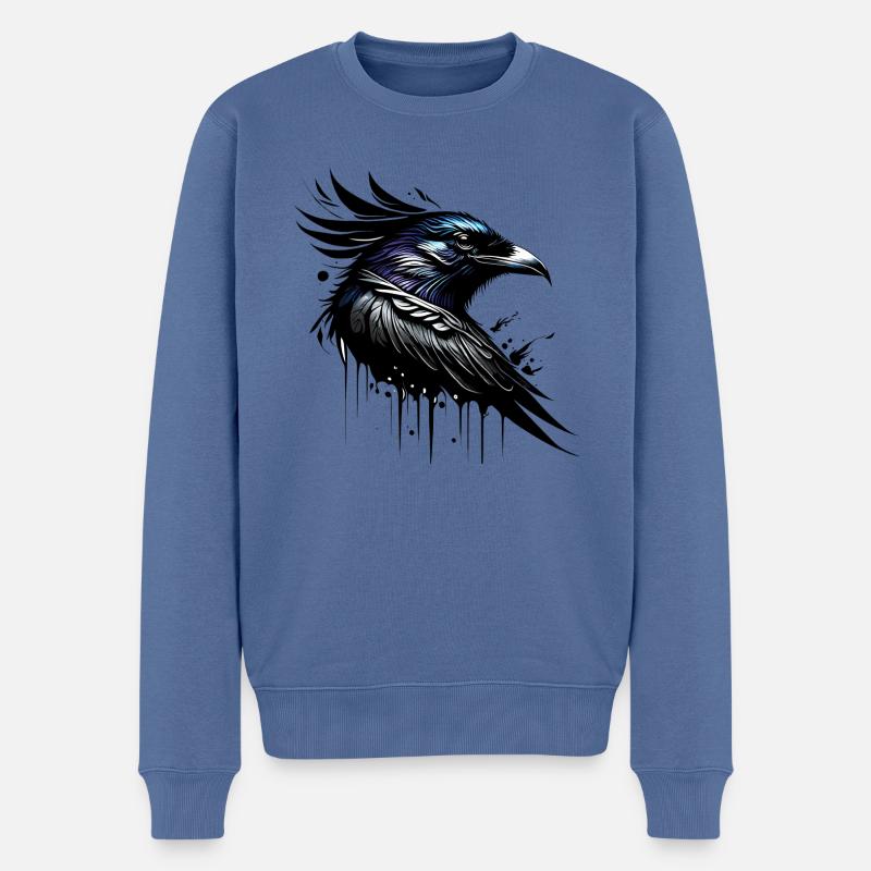 Corbeau - Pull Premium bio Homme - bleu pigeon