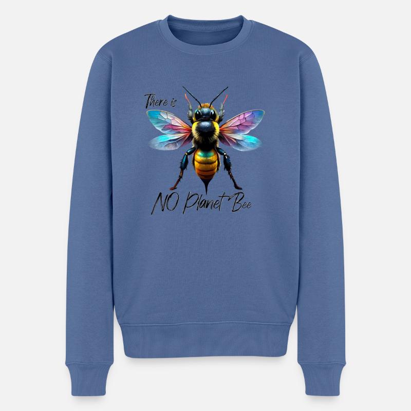 There is no Planet Bee - Männer Premium Bio Pullover - Taubenblau