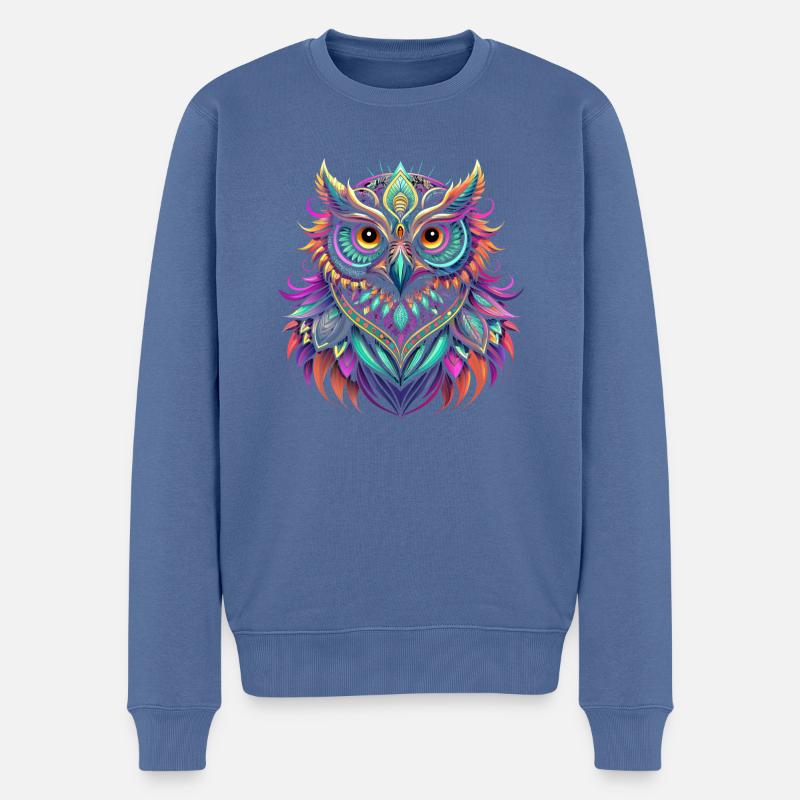 Owel - Männer Premium Bio Pullover - Taubenblau