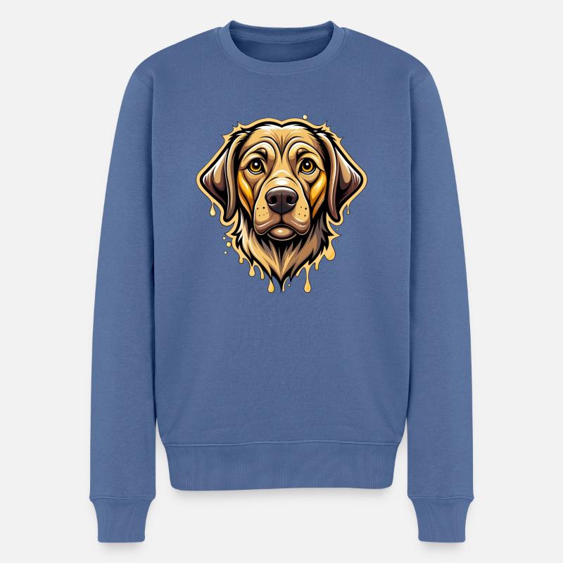 labrador retriever - Männer Premium Bio Pullover - Taubenblau