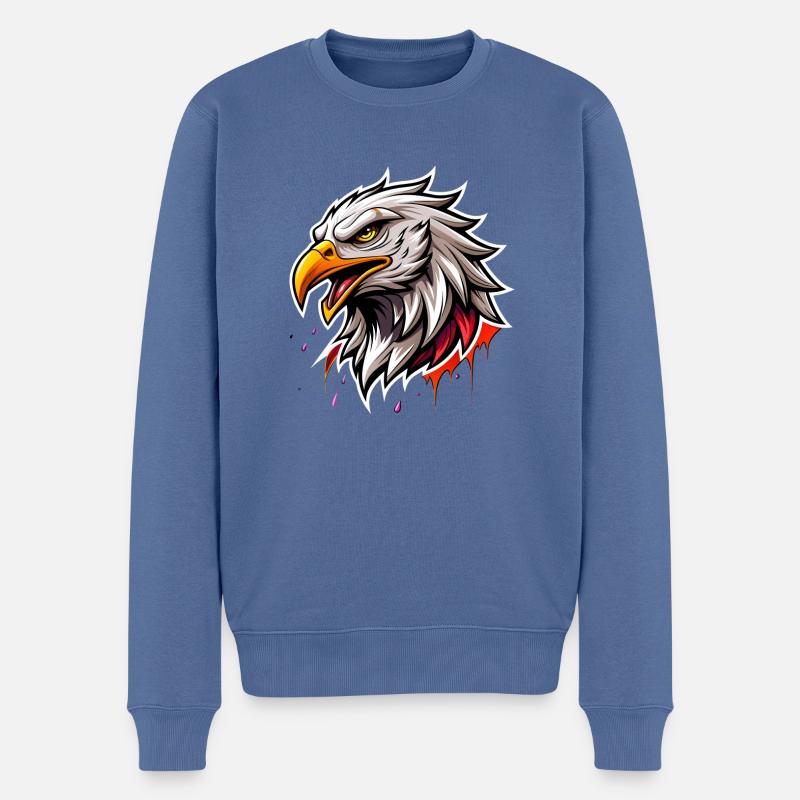 eagle head - Männer Premium Bio Pullover - Taubenblau