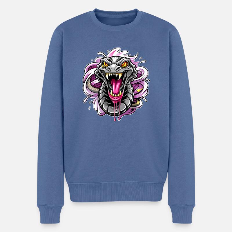 snake - Männer Premium Bio Pullover - Taubenblau