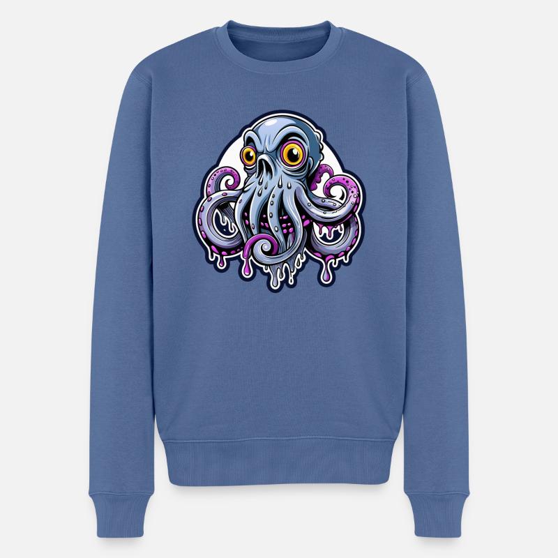 oktopus - Männer Premium Bio Pullover - Taubenblau