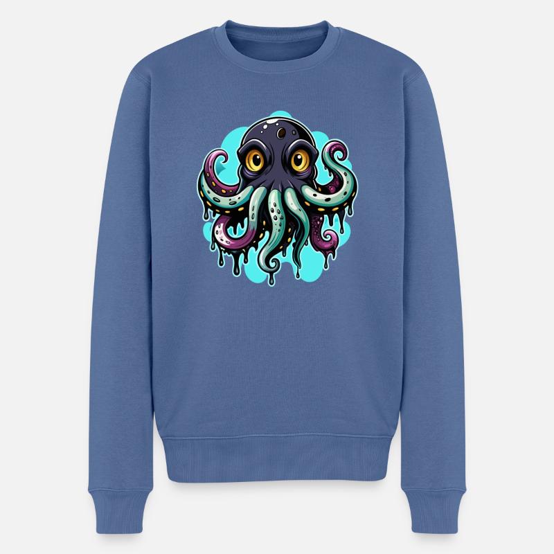 octopus - Männer Premium Bio Pullover - Taubenblau