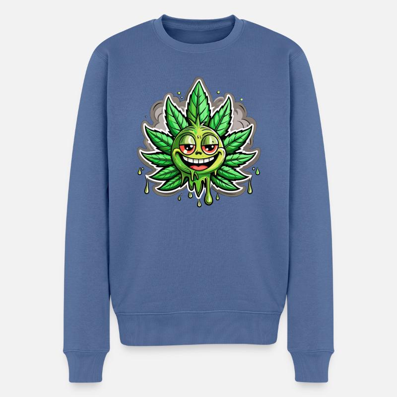 stoned - Männer Premium Bio Pullover - Taubenblau