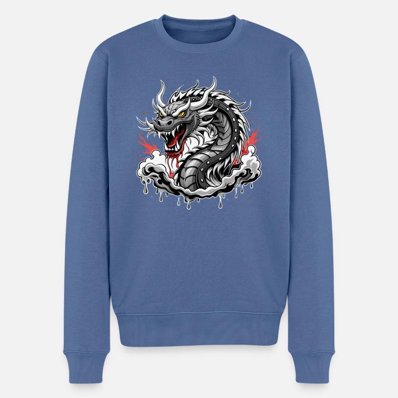 Long - Pull Premium bio Homme - bleu pigeon