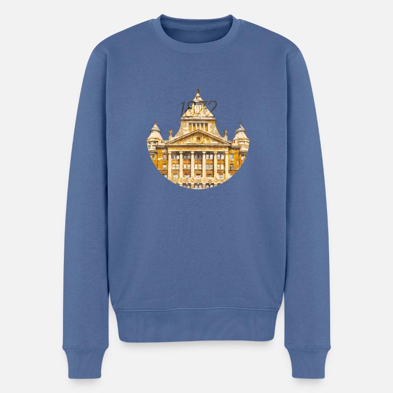 1872 Anker Palace Budapest - Männer Premium Bio Pullover - Taubenblau