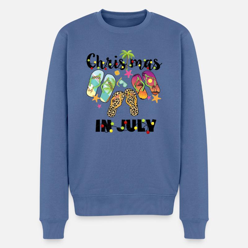 Wunderbare Weihnachten Im Juli-Geschenkzitat - Männer Premium Bio Pullover - Taubenblau
