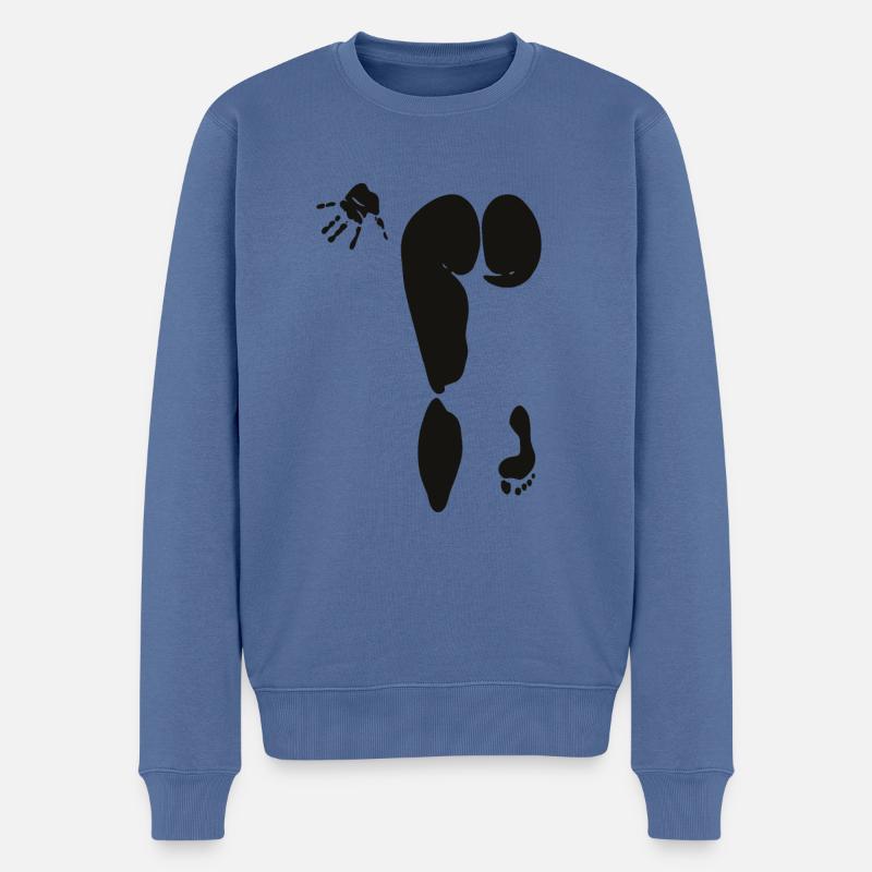 Frauenkörperteile Malen Körperabdruck Körperlinien - Männer Premium Bio Pullover - Taubenblau