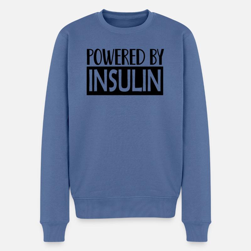 Motivé par une citation de blague sur la maladie de l’insuline - Pull Premium bio Homme - bleu pigeon