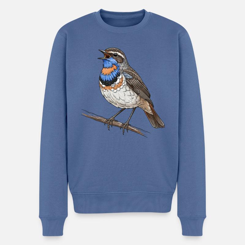 Blaukehlchen - Männer Premium Bio Pullover - Taubenblau
