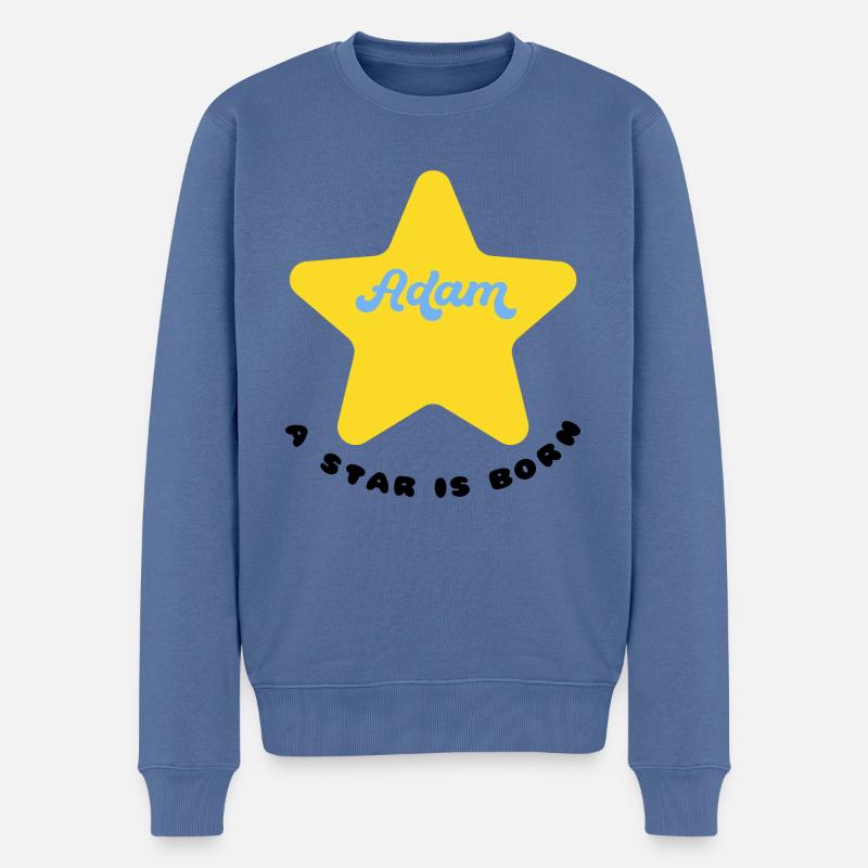une étoile est née - Adam - Pull Premium bio Homme - bleu pigeon