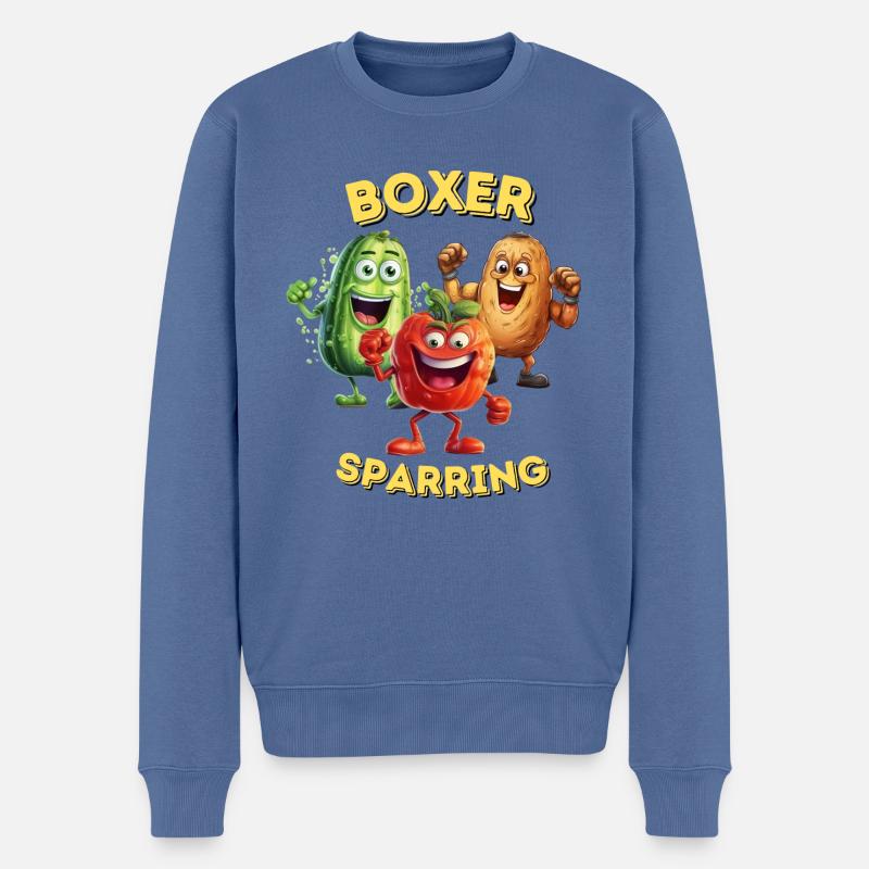 Veggie Punch - Männer Premium Bio Pullover - Taubenblau