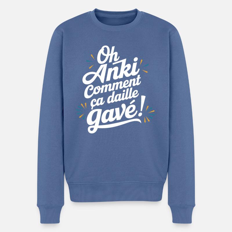 Oh anki ça daille gavé - Pull Premium bio Homme - bleu pigeon