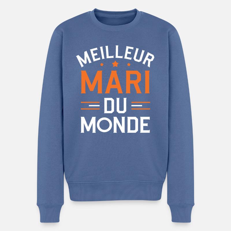 Meilleur mari du monde - Pull Premium bio Homme - bleu pigeon