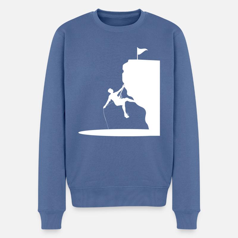Escalade de bloc - Pull Premium bio Homme - bleu pigeon