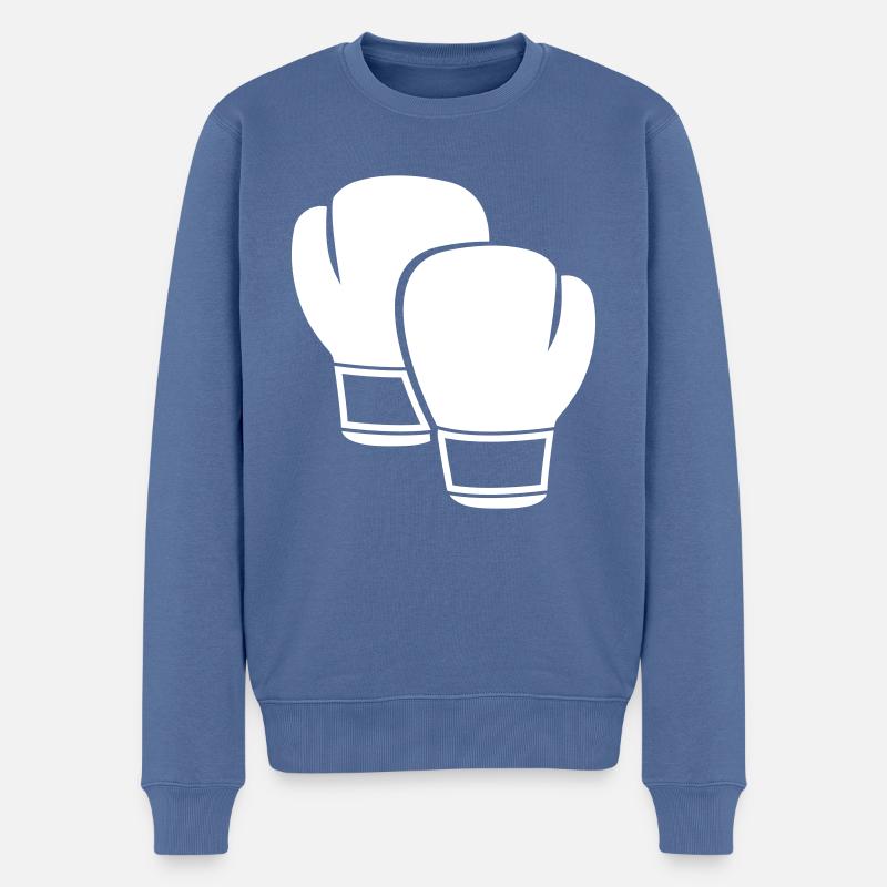 Boxhandschuhe - Männer Premium Bio Pullover - Taubenblau