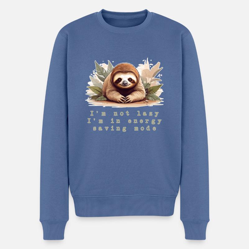 Ich bin nicht faul - Männer Premium Bio Pullover - Taubenblau
