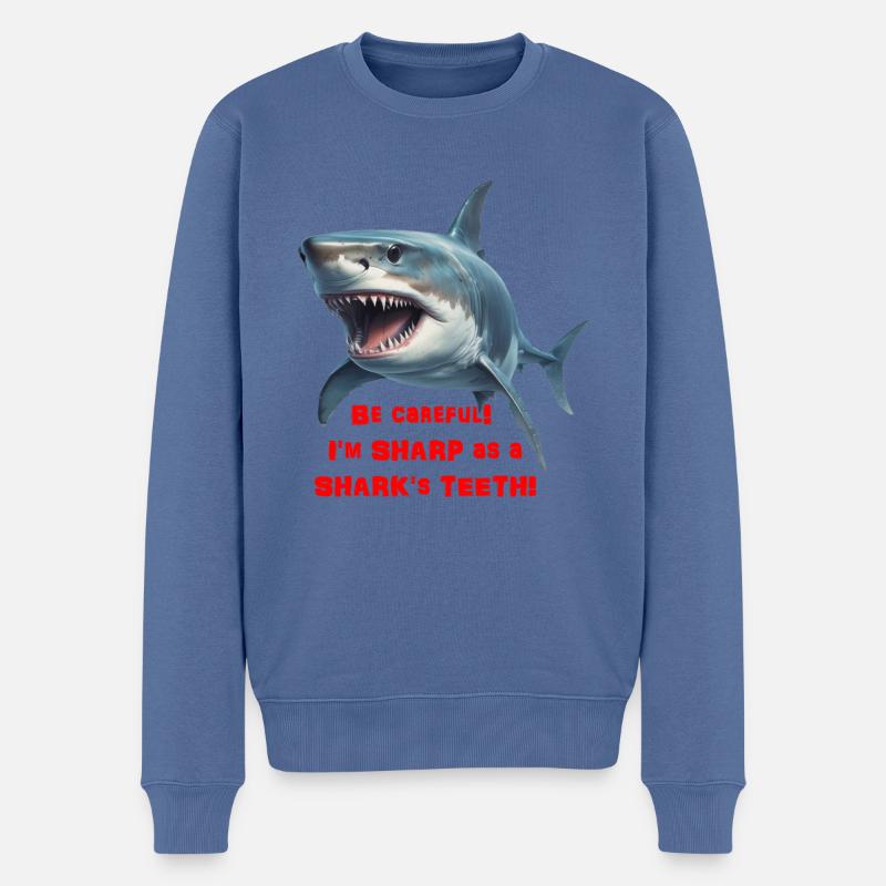 Tranchant comme un requin - Pull Premium bio Homme - bleu pigeon