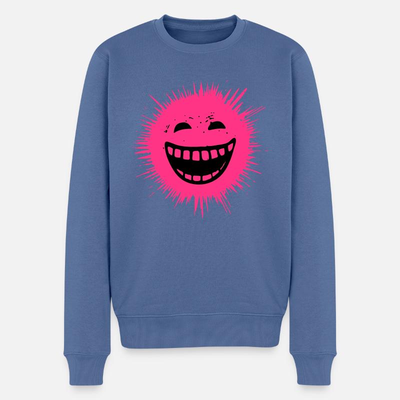 Strahlendes Lächeln - Männer Premium Bio Pullover - Taubenblau
