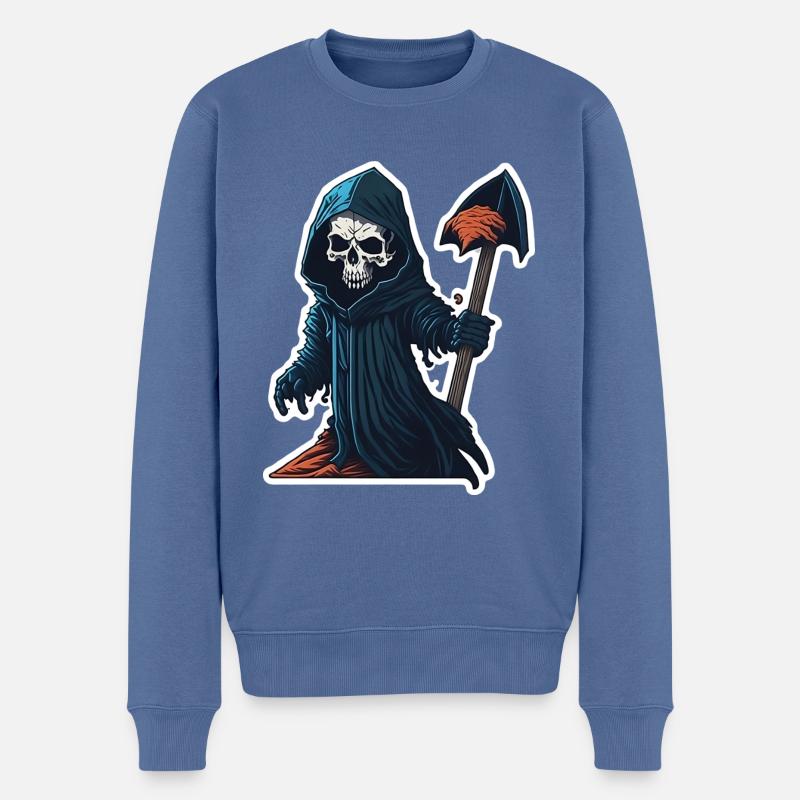 Halloween Grim Reaper Death - Pull Premium bio Homme - bleu pigeon