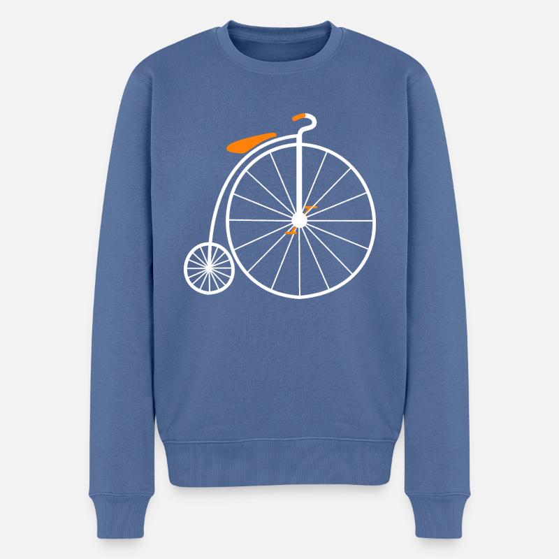 Roue Haute Vélo Retro - Pull Premium bio Homme - bleu pigeon