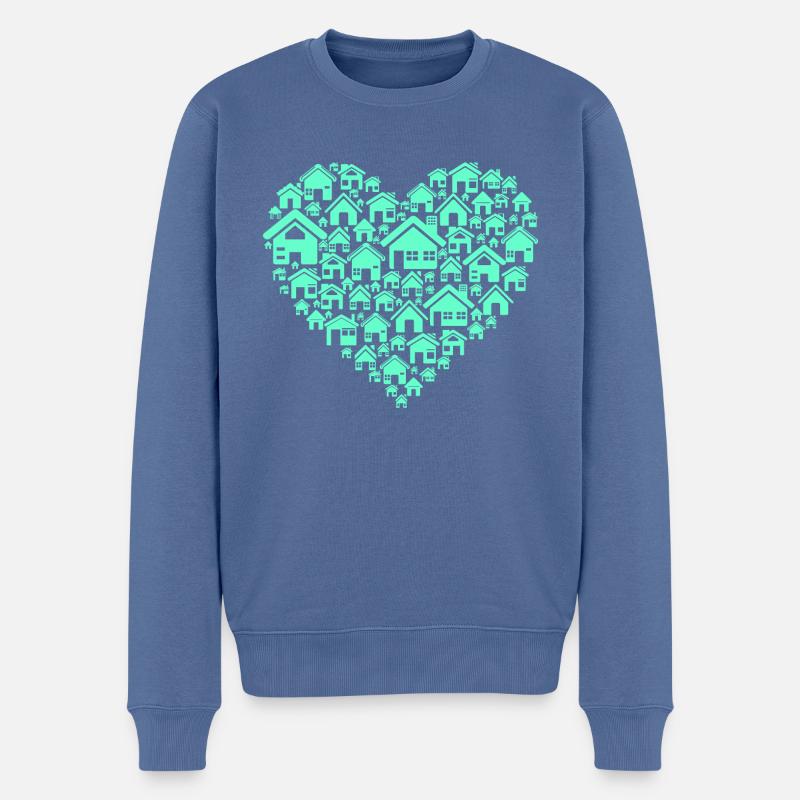 L’amour de la maison - Pull Premium bio Homme - bleu pigeon