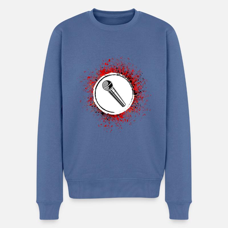 Icône du microphone - Pull Premium bio Homme - bleu pigeon