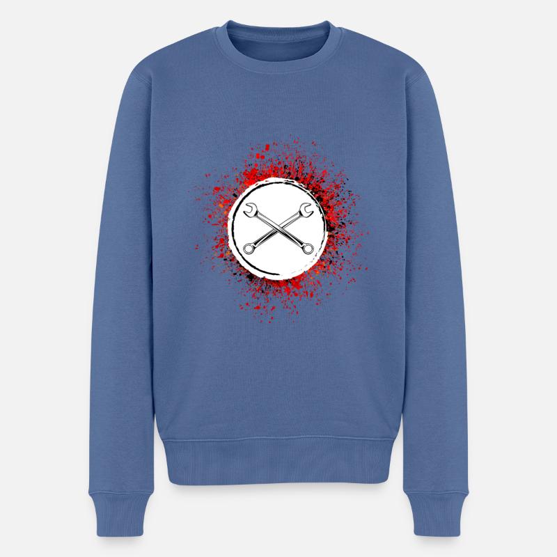 Outil de symbole de clé - Pull Premium bio Homme - bleu pigeon