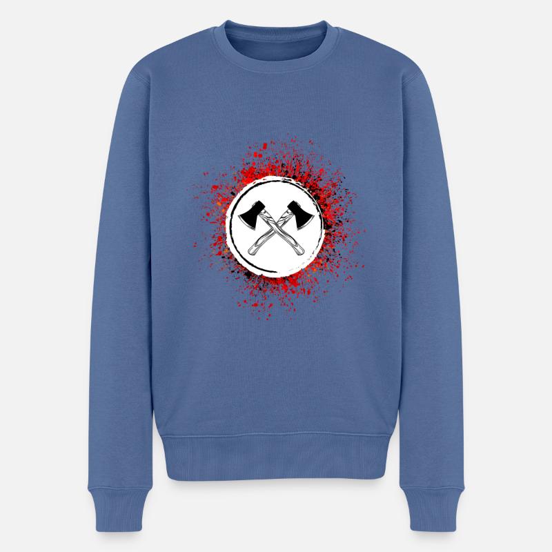 Icône de hache - Pull Premium bio Homme - bleu pigeon