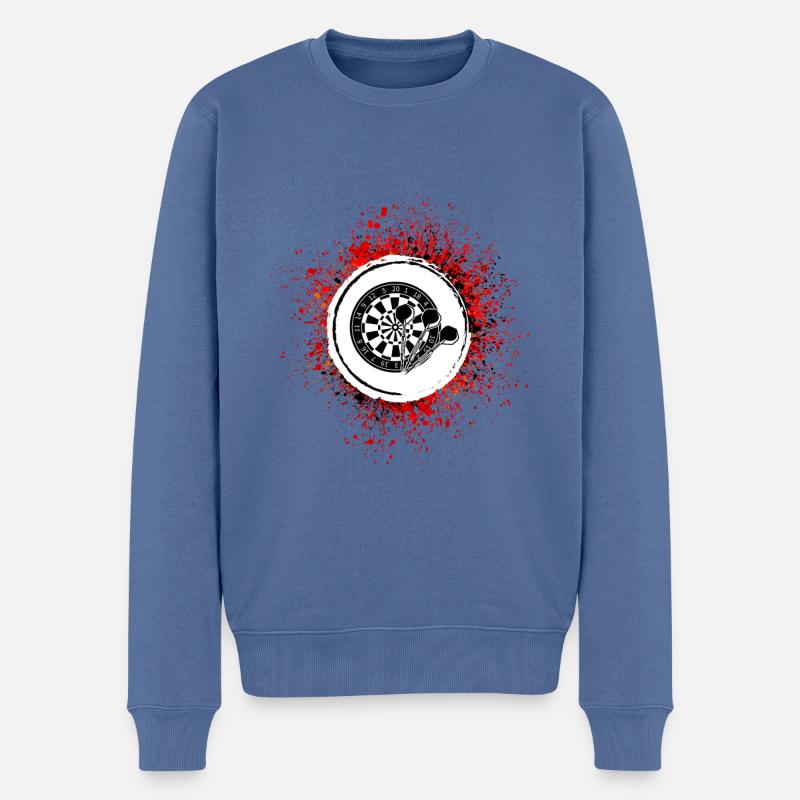 Darts Sport Symbol - Männer Premium Bio Pullover - Taubenblau