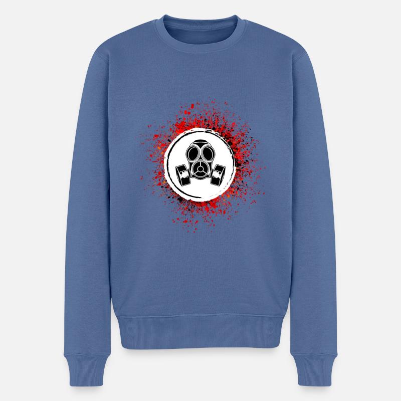 Icône de masque à gaz - Pull Premium bio Homme - bleu pigeon