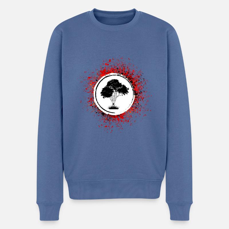 Baum Symbol Natur - Männer Premium Bio Pullover - Taubenblau