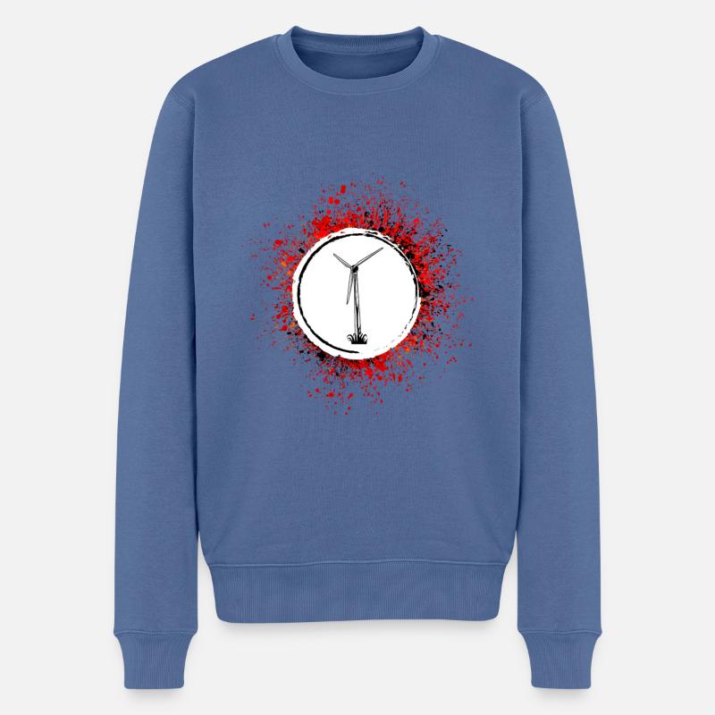 Eolienne Silhouette Energy - Pull Premium bio Homme - bleu pigeon