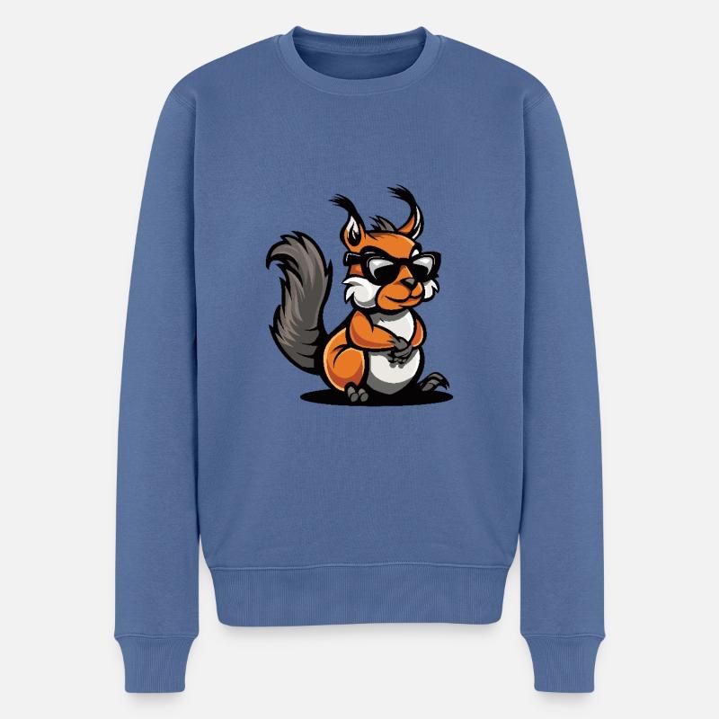 Eichhörnchen Cool Comic - Männer Premium Bio Pullover - Taubenblau