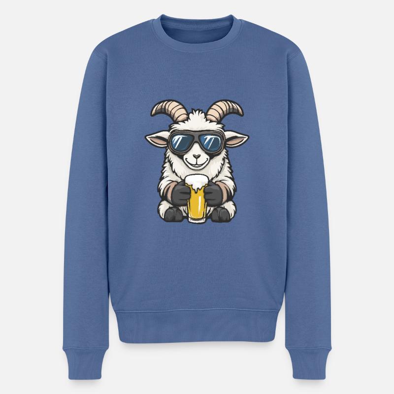 Bergziege Apres Ski Bier - Männer Premium Bio Pullover - Taubenblau