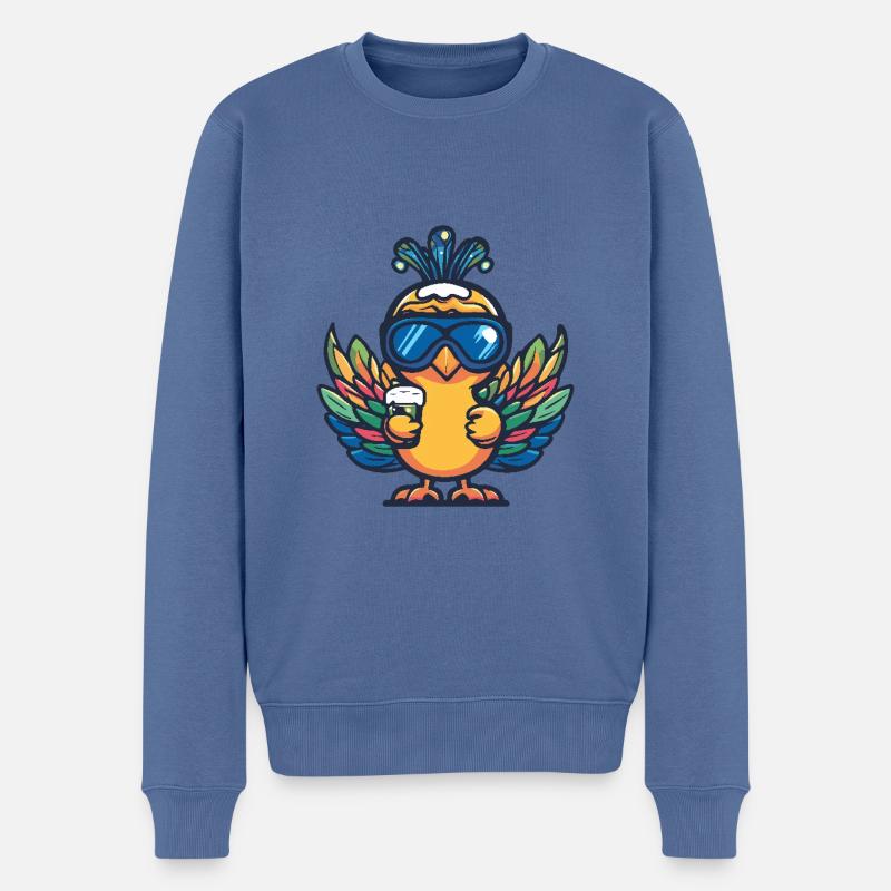 Bière d’après-ski Peacock Bird - Pull Premium bio Homme - bleu pigeon
