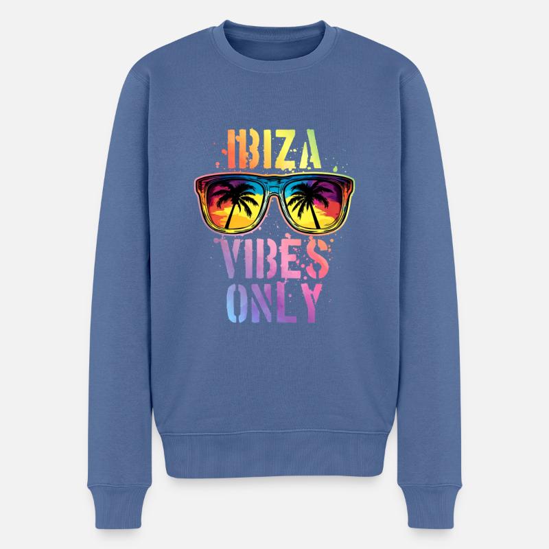 Ibiza Vibes Spruch - Männer Premium Bio Pullover - Taubenblau