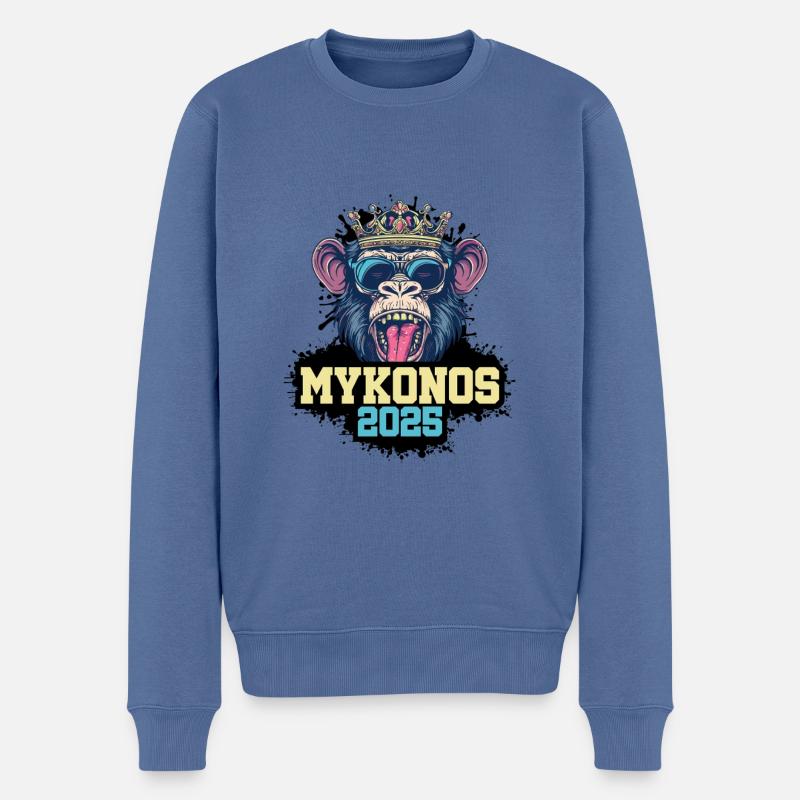 Mykonos 2025 Singe - Pull Premium bio Homme - bleu pigeon