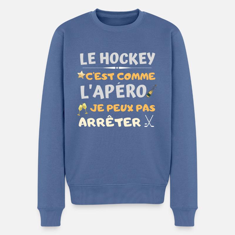 hockey et apéro - Pull Premium bio Homme - bleu pigeon