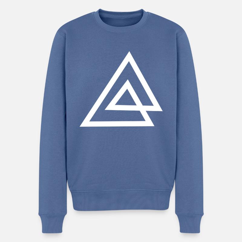 Symbol Dreieck - Männer Premium Bio Pullover - Taubenblau