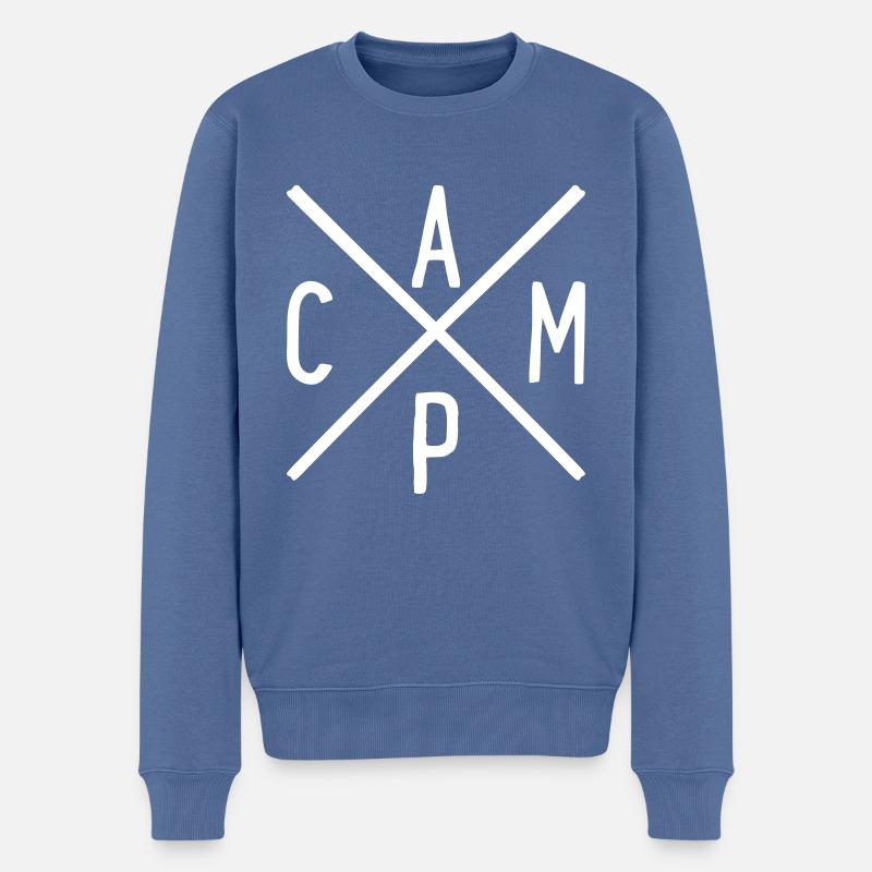 Camping - Männer Premium Bio Pullover - Taubenblau