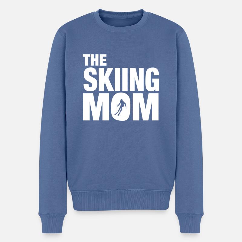 The Skiing Mom - Männer Premium Bio Pullover - Taubenblau