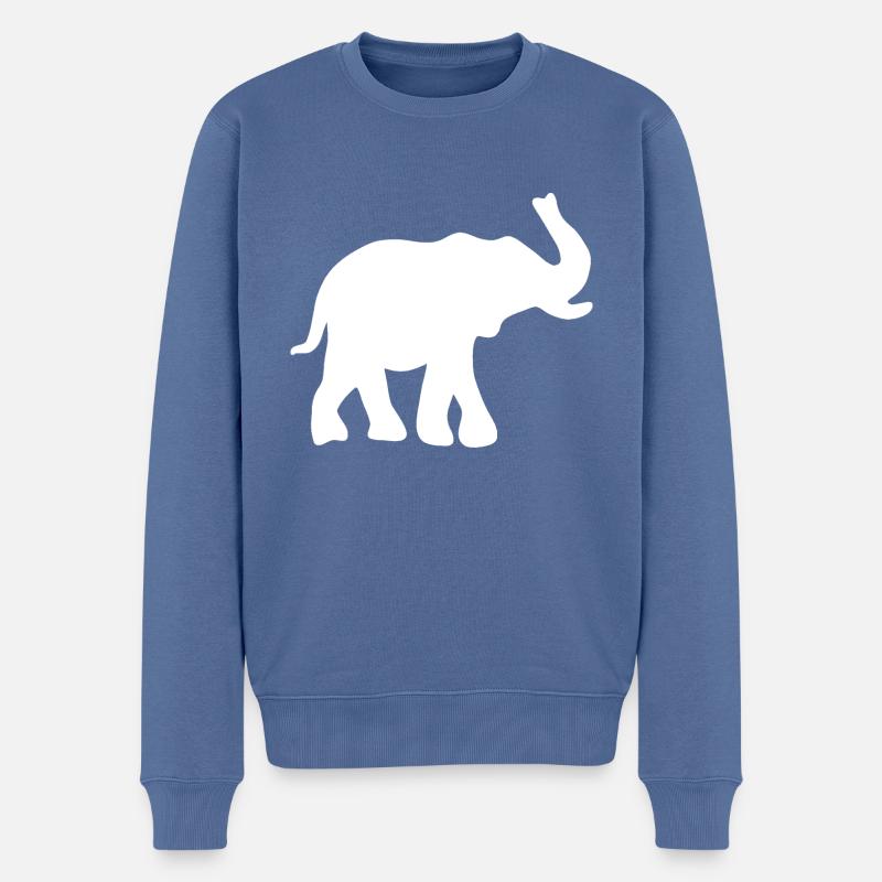 Eléphant savane Pachyderme - Pull Premium bio Homme - bleu pigeon