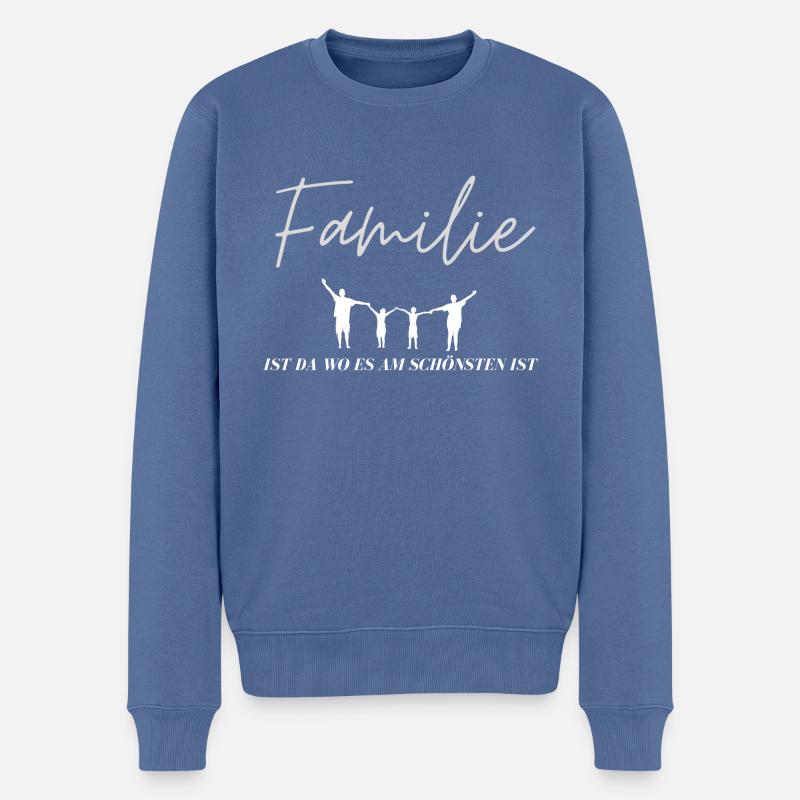 Familie - Männer Premium Bio Pullover - Taubenblau