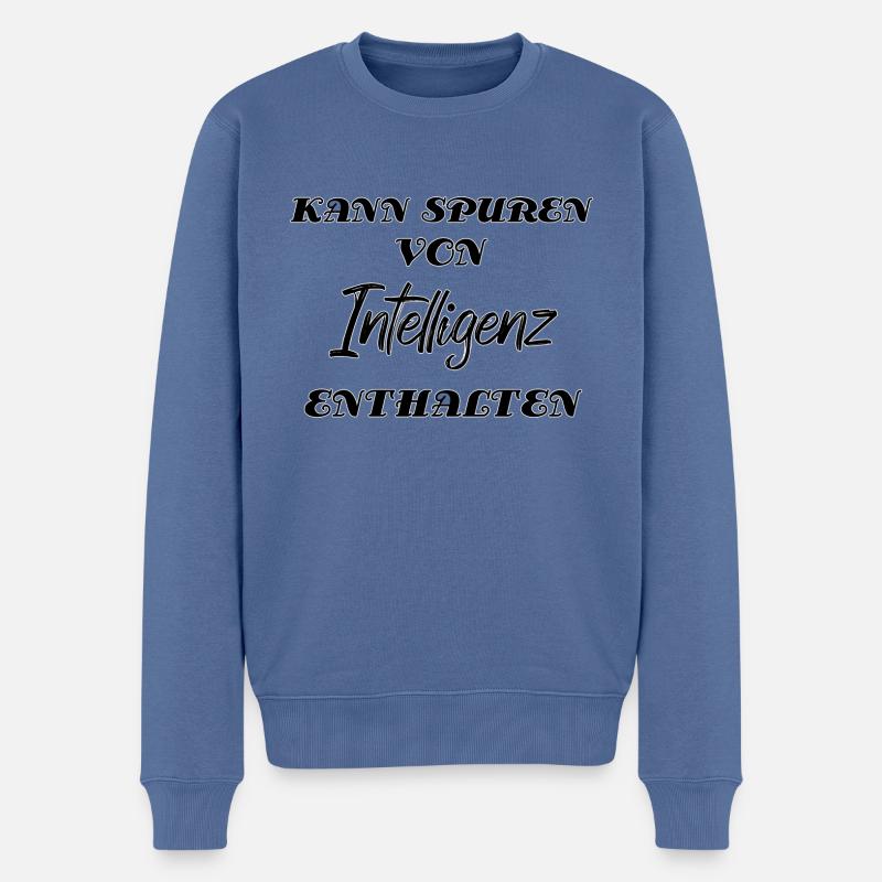 Peut contenir des traces d’intelligence - Pull Premium bio Homme - bleu pigeon