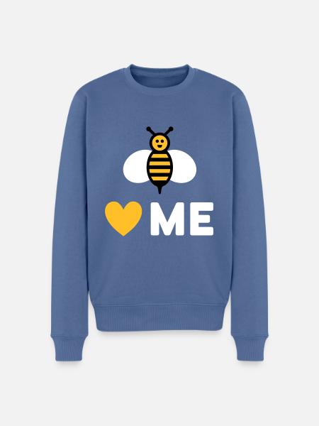 Bees love me (Bee, Heart) - Men's Premium Organic Jumper - stone blue