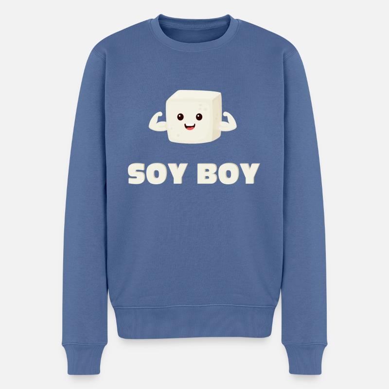 Soy Boy - Pull Premium bio Homme - bleu pigeon