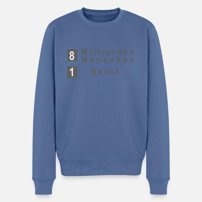 Natur - Männer Premium Bio Pullover - Taubenblau